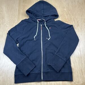 Tommy Hilfiger Women’s Medium Navy Blue Full Zip Hoodie Sweatshirt M Logo Colors
